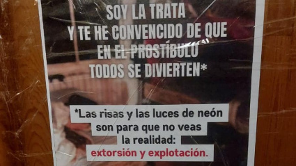 Carteles de No a la Trata que fueron arrancados