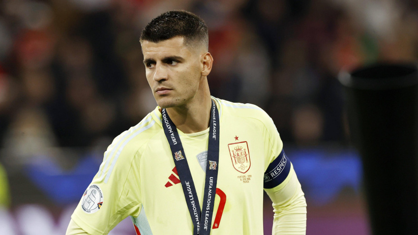 Álvaro Morata, triste tras perder la final de la Liga de Naciones