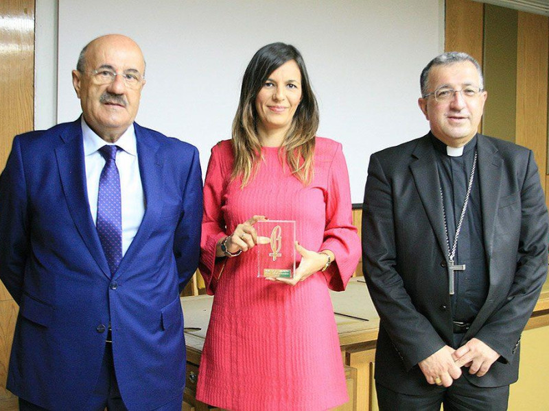 Irene Pozo recibiendo el premio Lolo en 2017