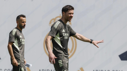 Xabi Alonso, durante un entrenamiento del Real Madrid