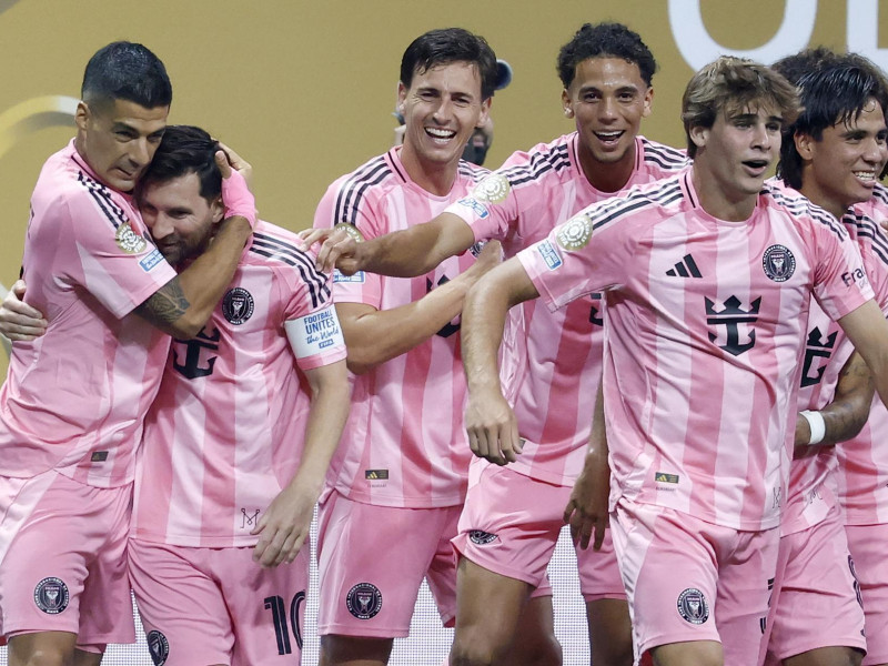 Messi celebra el 2-1 del Inter Miami contra el Oporto