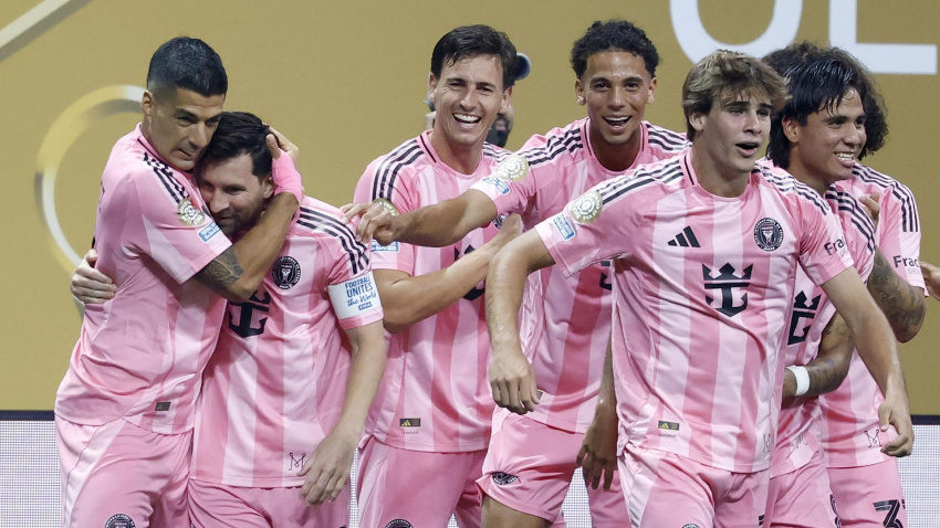 Messi celebra el 2-1 del Inter Miami contra el Oporto