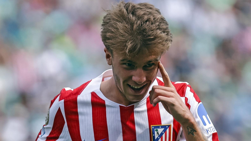 Pablo Barrios celebra el gol del Atlético (@Atleti)