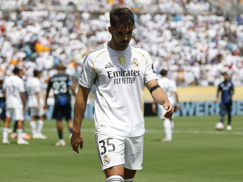 Raúl Asencio, tras su expulsión ante el Pachuca