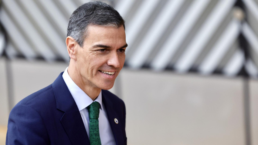 El presidente del Gobierno español, Pedro Sánchez, llega a Bruselas para asistir a la cumbre de líderes de la UE.