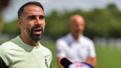 Dani Carvajal, en la previa del Real Madrid - Juventus