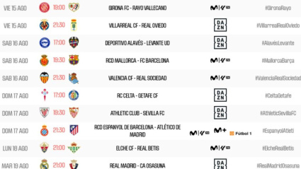 Estos son los horarios de la 1ª jornada de la Primera División 2025/2026