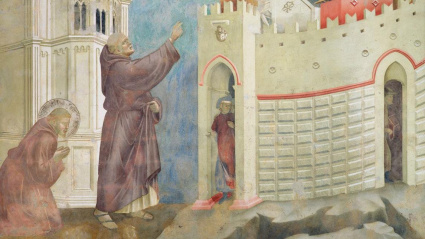 El fresco de Giotto, La expulsión de los demonios de Arezzo