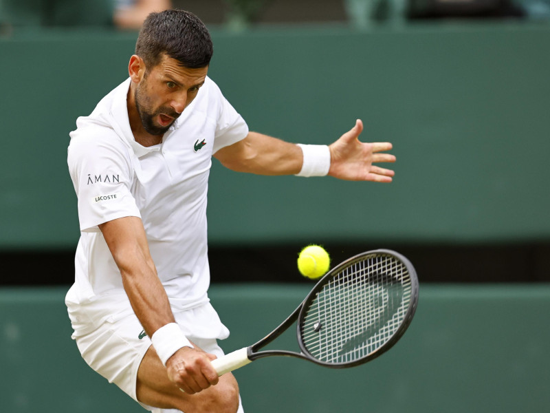 Djokovic da un golpe de revés