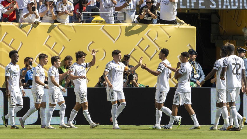 Los jugadores del Real Madrid celebran un gol ante el Dortmund