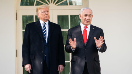 El presidente de EEUU, Donald Trump, junto al primer ministro israelí, Benjamin Netanyahu, en enero de 2020