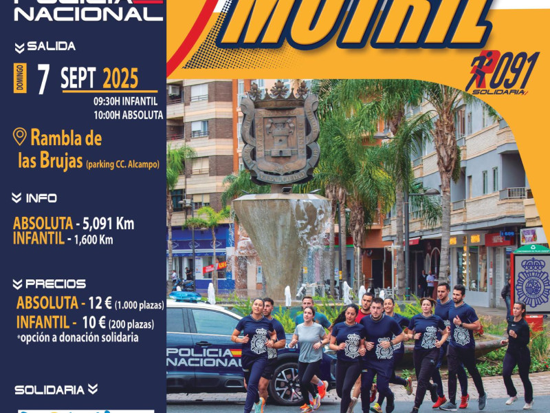 El 7 de septiembre se celebra por primera vez la Carrera Solidaria Ruta 091 de la Policía Nacional