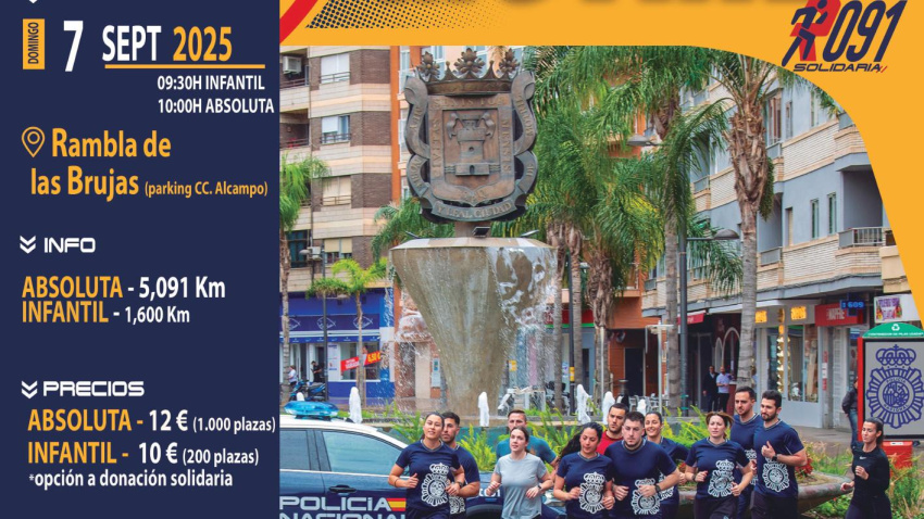 El 7 de septiembre se celebra por primera vez la Carrera Solidaria Ruta 091 de la Policía Nacional