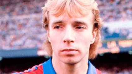 Steven Archibald, con la camiseta del Barça