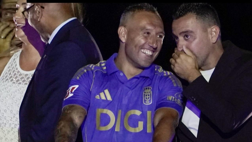 Xavi, en el homenaje a Cazorla