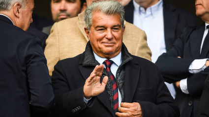 Joan Laporta en el partido del Barcelona Celta