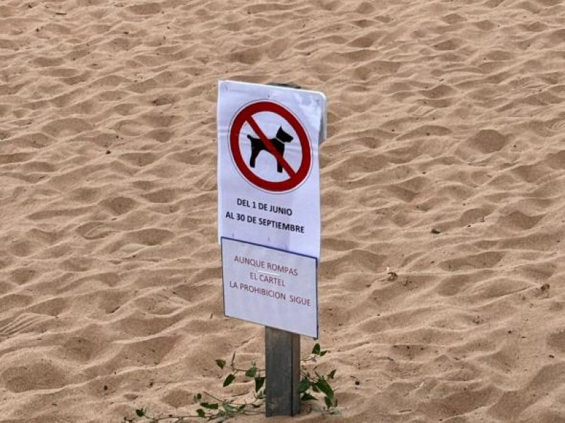 El cartel visto en la playa (Álvaro Palazón / El Huffpost