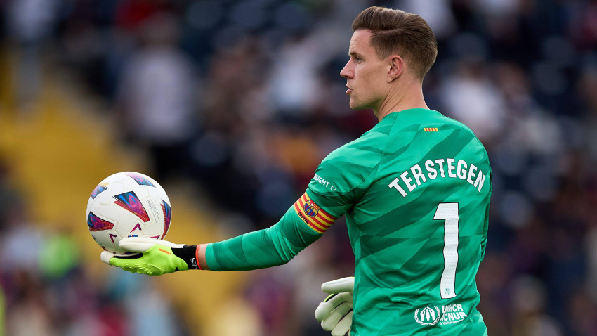 Ter Stegen, en un partido con el Barça