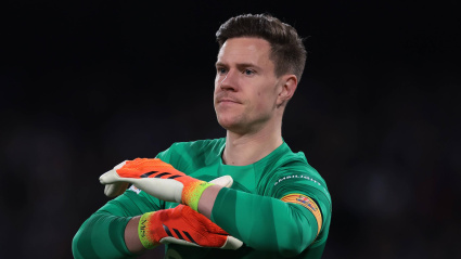 Ter Stegen durante un partido con el Barcelona