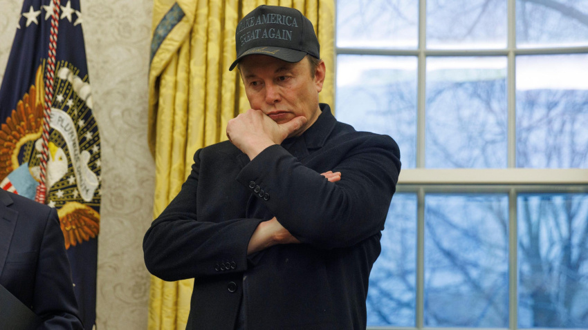 Elon Musk en la Casa Blanca el 11 de febrero de 2025