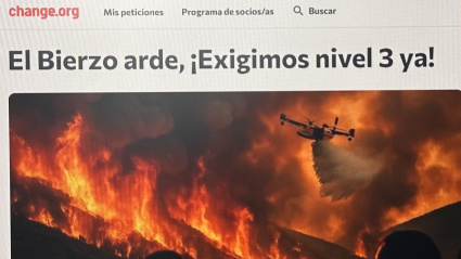 Si quieres firmar puedes acceder a la petición que bajo el título El Bierzo arde, ¡Exigimos nivel 3 ya! encuentras en la plataforma change.org.