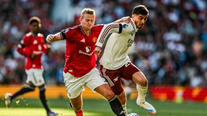 Havertz pelea con De Ligt en el Arsenal-United de la primera jornada de la Premier League.