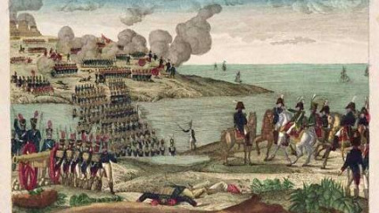 Grabado sobre la Batalla de Trocadero