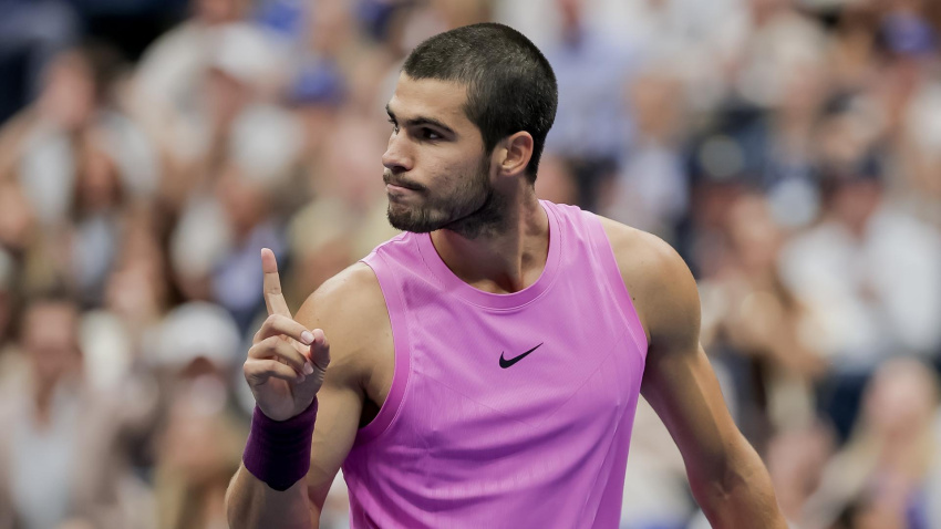 Carlos Alcaraz durante la final del US Open