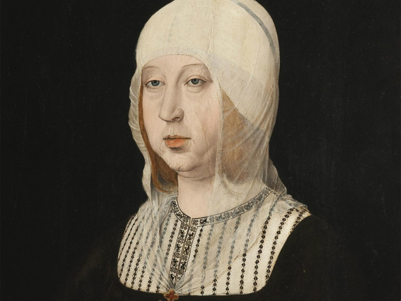 Juan de Flandes – Retrato de Isabel la Católica (Palacio Real de Madrid, ca. 1500-1504. Óleo sobre tabla, 63 x 55 cm)