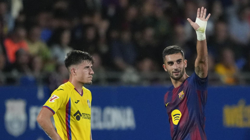 Ferran Torres celebra el gol del Barcelona - Getafe