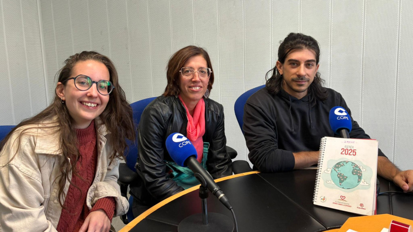 Irene, Sara y Álvaro de Cáritas Segovia