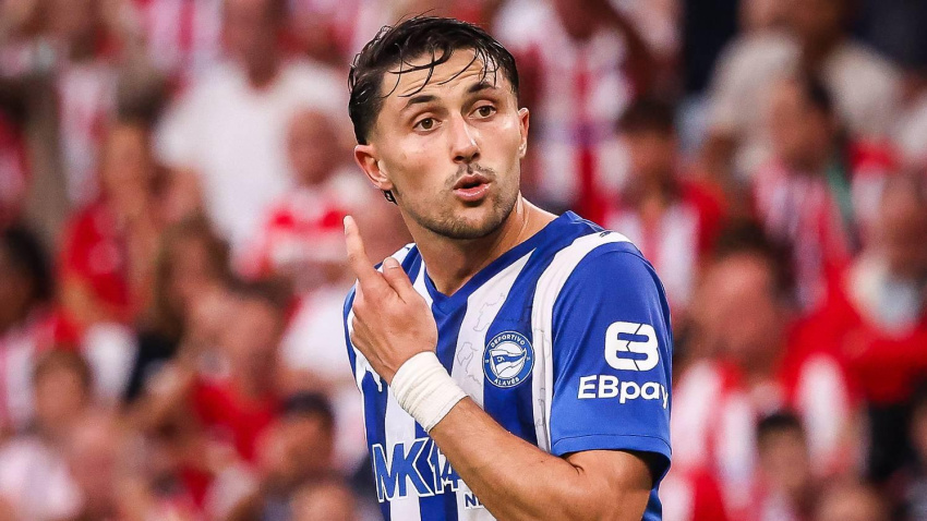 Facundo Garcés durante un partido con el Alavés