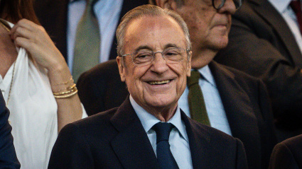 El presidente del Real Madrid Florentino Pérez durante la UEFA Champions League