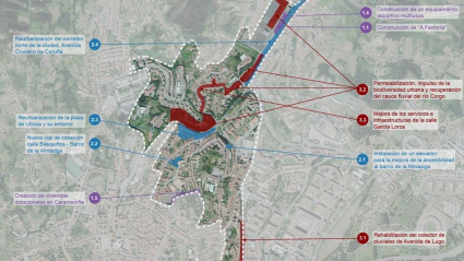 Ámbito de actuación del Plan Horizonte Compostela