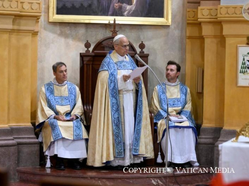 Celebración de las Vísperas en la Domus Australia presididas por el Papa León