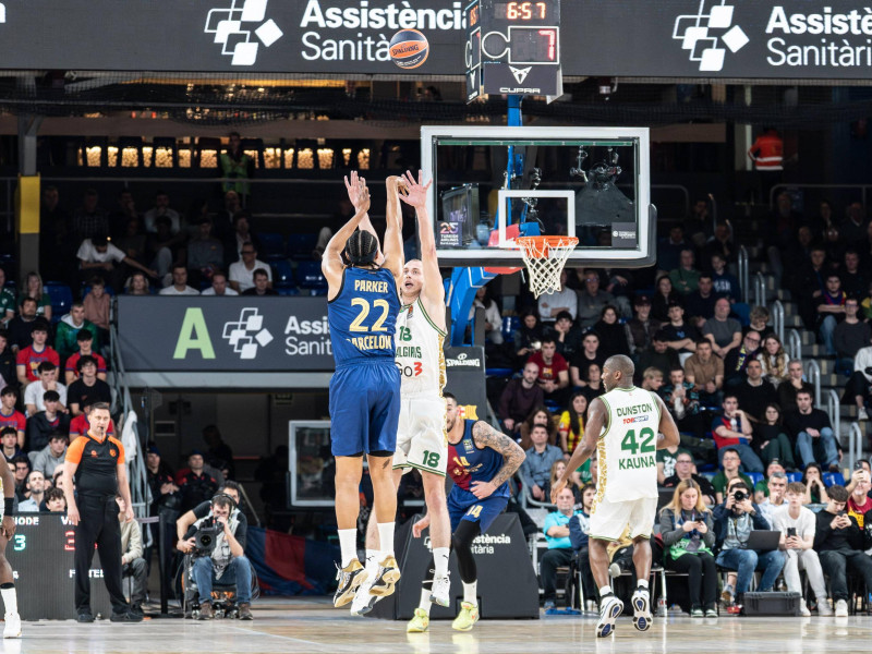 Imagen de un partido de la Euroliga disputado en el Palau Blaugrana.