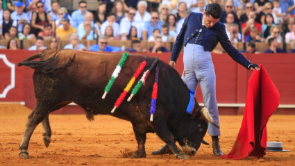 Alejandro Talavante, durante su actuación en el festival benéfico de Sevilla