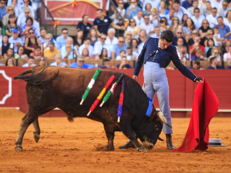 Alejandro Talavante, durante su actuación en el festival benéfico de Sevilla