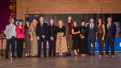 Foto de familia de COPE, en compañía del obispo de Sigüenza-Guadalajara, Don Julián Ruiz Martorell