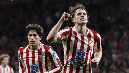 Gallagher celebra su gol en el Atlético - Saint Gilloise en Champions
