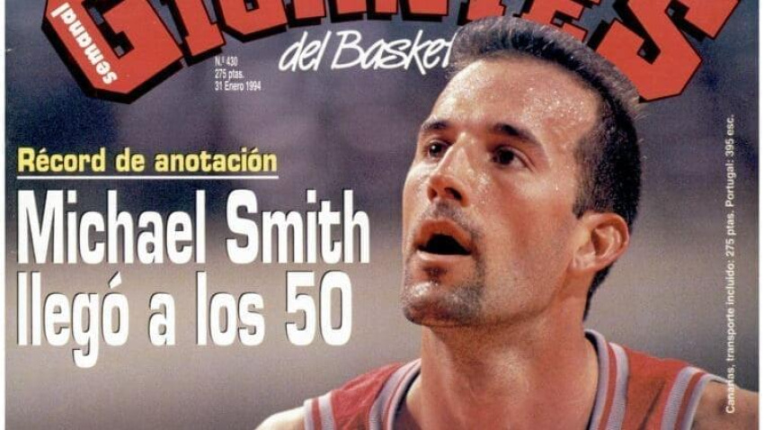 Portada de la revista Gigantes destacando los 50 puntos de Michael Smith con Pamesa Valencia en 1994