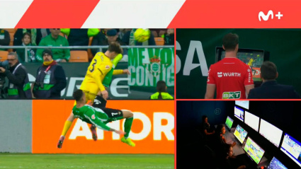 Imagen VAR de la expulsión de Antony ante el Girona