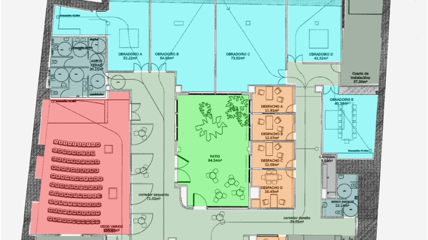 Plano de la reforma interior del CSC del Ensanche