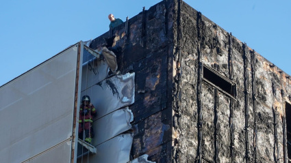 Fachada afectada en el bloque 5