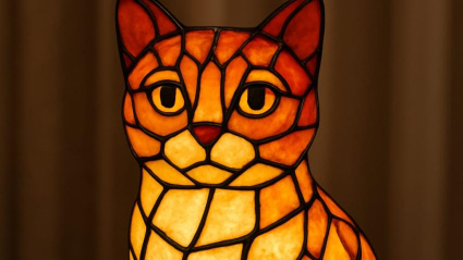 Imagen sintética de una lámpara de vidriera