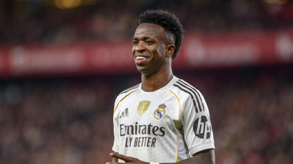 El delantero brasileño del Real Madrid Vinicius Jr. durante el partido de la jornada 19 de LaLiga EA Sports entre el Athletic Club y el Real Madrid