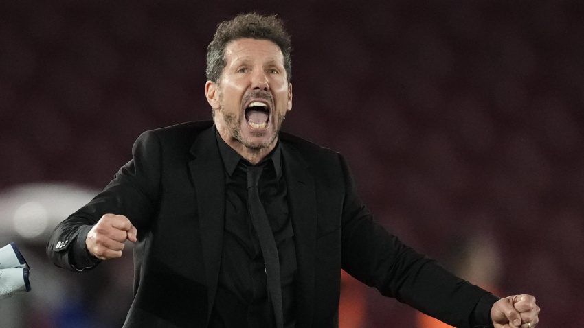 Simeone celebra el pase a la final de Copa en el Barcelona - Atlético de Madrid