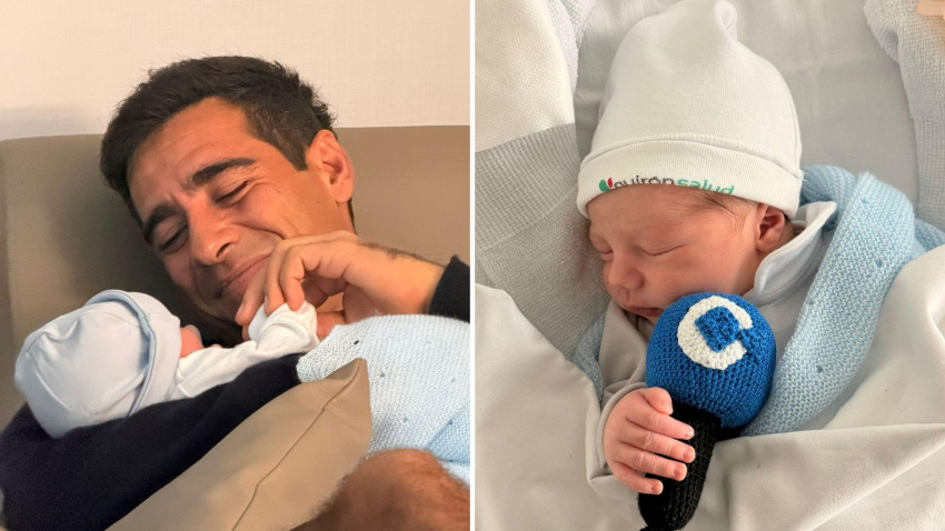 Alberto Herrera junto a Marcos, su hijo