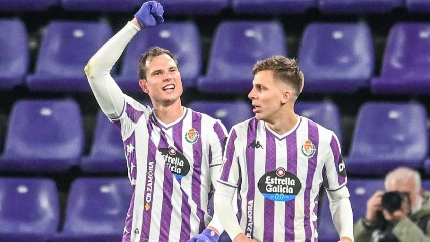 Latasa celebrando el gol del triunfo ante el Leganés