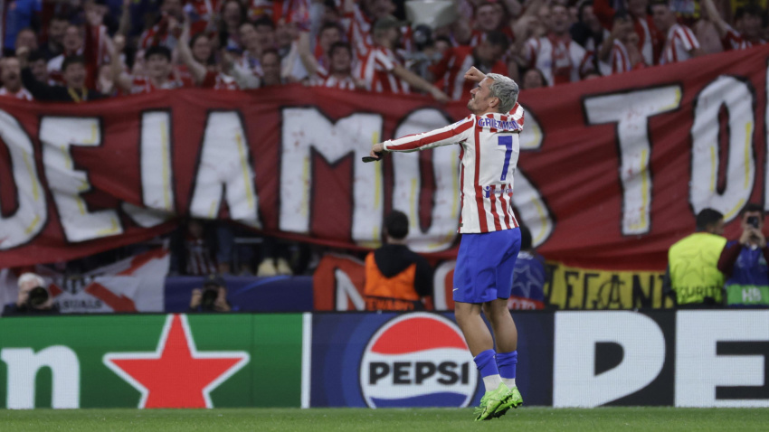 Griezmann celebra el pase del Atlético de Madrid a semifinales frente al Bayern